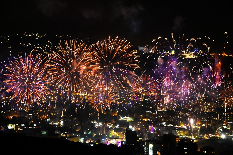 Jounieh Fireworks Show from Burj on Bay Hotel